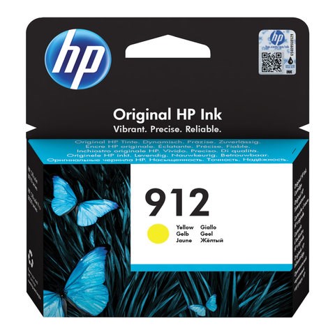 Картридж струйный HP (3YL79AE) для HP OfficeJet Pro 8023, №912 желтый, ресурс 315 страниц, оригинальный 363470