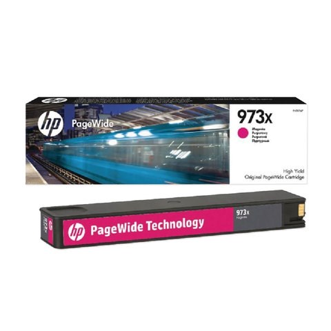 Картридж струйный HP (F6T82AE) PW Pro 477dw/452dw, №973X, пурпурный увеличенный ресурс 7000 страниц, оригинальный 362297