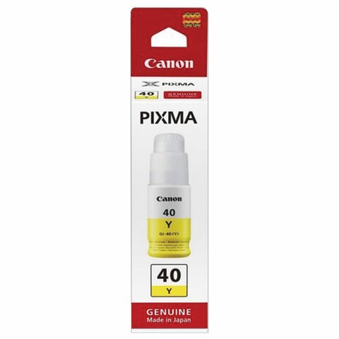 Чернила CANON (GI-40Y) для СНПЧ Pixma G5040/G6040, желтые, ресурс 7700 страниц, оригинальные, 3402C001 363614