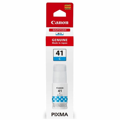 Чернила CANON (GI-41C) для G1400/G2400/G3400, голубые, 7700 стр., ОРИГИНАЛЬНЫЕ, 4543C001 364539