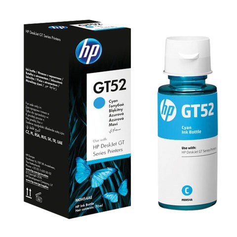 Чернила HP GT52 (M0H54AE) для InkTank 315/410/415, SmartTank 500/515/615 голубые, ресурс 8000 страниц, оригинальные 362322