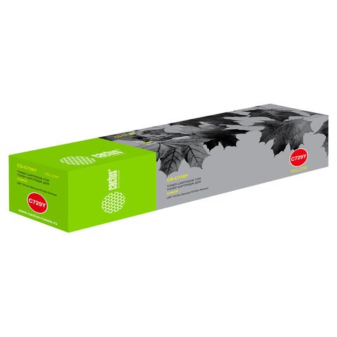 Картридж лазерный CACTUS (CS-C729Y) для CANON LBP-7010C/7018C, желтый, ресурс 1000 страниц 362729