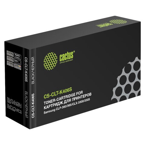 Картридж лазерный CACTUS (CS-CLT-K406S) для SAMSUNG CLP-365/365W, черный, ресурс 1500 стр. 361791