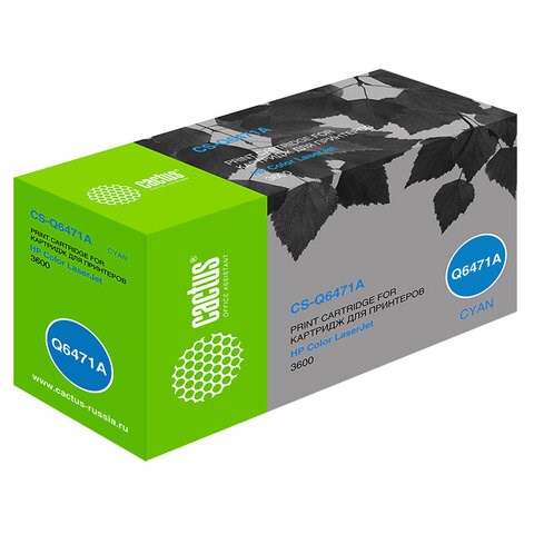 Картридж лазерный CACTUS (CS-Q6471A) для HP ColorLaserJet 3600N/3600DN/3800N, голубой, ресурс 4000 страниц 362487