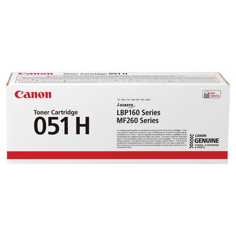 Картридж лазерный CANON (051H) i-SENSYS LBP162dw/MF264dw/267dw/269dw, ресурс 4100 страниц, оригинальный, 2169C002 363227