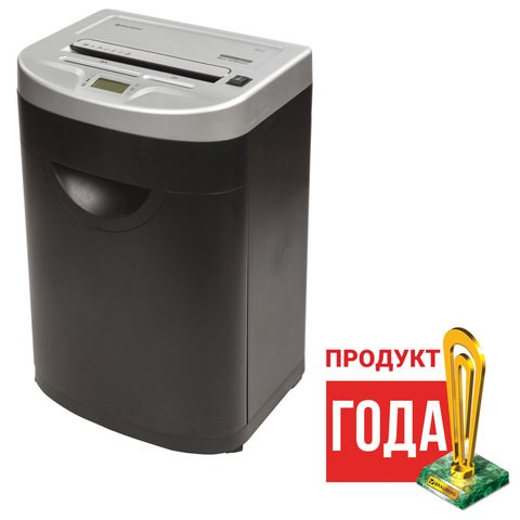 Уничтожитель (шредер) BRAUBERG S22-S, 2 уровень секретности, полоски 4 мм, 22 листа, корзина 34 литра, CD, 531773 531773