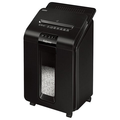 Уничтожитель (шредер) FELLOWES AUTOMAX 100M, 4 уровень секретности, фрагменты 4х10 мм, 100 листов, корзина 23 литра, FS-462, FS-46292 532138