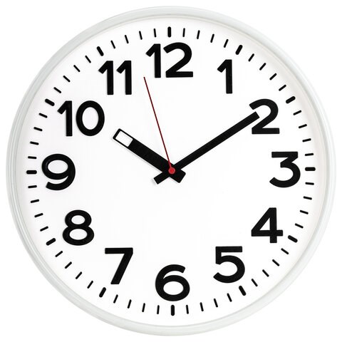 Часы настенные TROYKATIME (TROYKA) 78771783, круг, белые, белая рамка, 30,5х30,5х3,5 см 455739