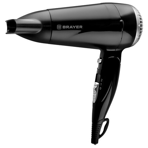 Фен BRAYER BR3024, 1600 Вт, 2 скорости, складная ручка, холодный воздух, черный 456608