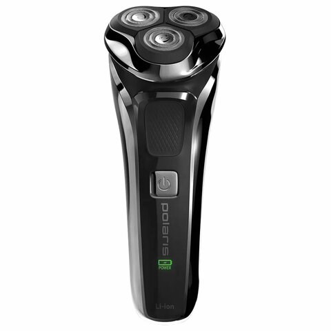 Электробритва POLARIS PMR 0305R PRO 5, 3 головки, аккумулятор, сухое и влажное бритье, черная, 51919 456716