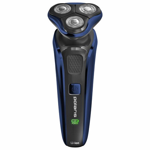 Электробритва POLARIS PMR 0309RC PRO 5, 3 головки, аккумулятор, сухое и влажное бритье, синяя, 54835 456717