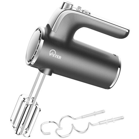 Миксер ручной VIXTER VHM-5300, 700 Вт, 5 скоростей, 2 венчика, 2 крюка для теста, графит 456708