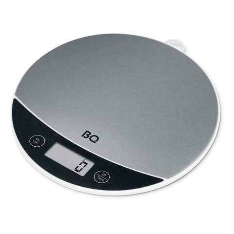 Весы кухонные BQ (БИ-КЬЮ) KS1002, электронный дисплей, максимальный вес 5 кг, тарокомпенсация, стальные, 86191597 457484