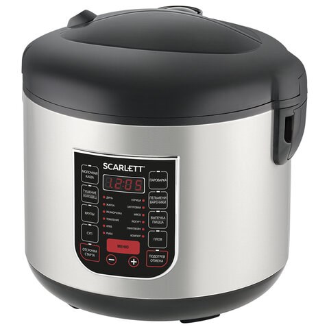 Мультиварка SCARLETT SC-MC410S27, 900 Вт, 5 л, 22 программы, серебро/черная 455880