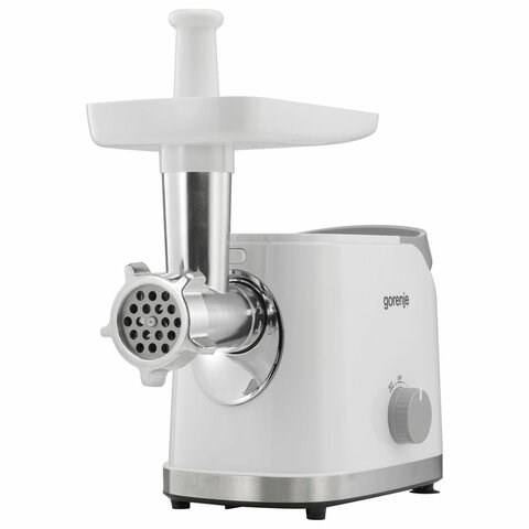 Мясорубка GORENJE MG1802SJW, 1800 Вт, производительность 2,1 кг/мин, 7 насадок, реверс, белый 457652