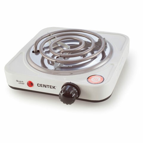Настольная электрическая плита CENTEK CT-1508, 1000 Вт, 1 конфорка, 5 режимов нагрева, белая 457594