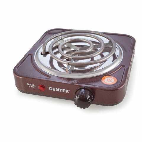 Настольная электрическая плита CENTEK CT-1508, 1000 Вт, 1 конфорка, 5 режимов нагрева, коричневая, CT-1508 Siberia 457593