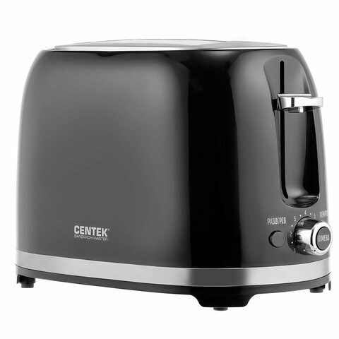 Тостер CENTEK CT-1432, 850 Вт, 2 тоста, 7 режимов, пластик, черный, CT-1432 BLACK 457613