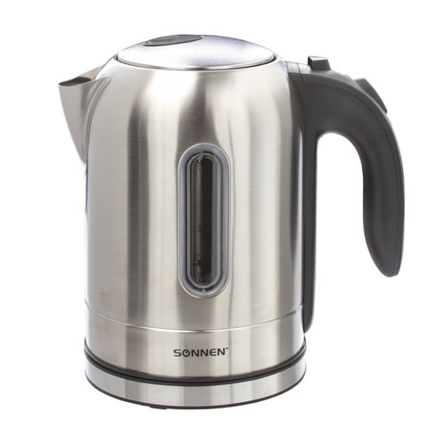 Чайник SONNEN KT-1755, 1,7 л, 2200 Вт, закрытый нагревательный элемент, нержавеющая сталь, 453419 453419