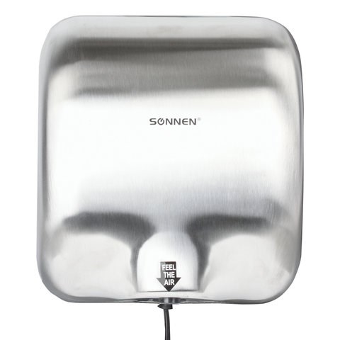 Сушилка для рук SONNEN HD-999, 1800 Вт, нержавеющая сталь, антивандальная, хром, 604746 604746