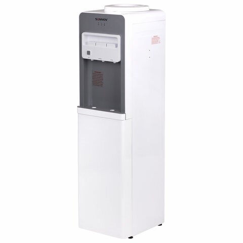 Кулер для воды SONNEN FSC-03BA, напольный, НАГРЕВ/ОХЛАЖДЕНИЕ КОМПРЕССОРНОЕ, 3 крана,серый, 455417 455417