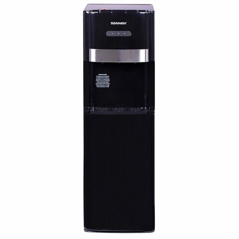 Кулер для воды SONNEN FSE-03B, напольный, нагрев/охлаждение, НИЖНЯЯ ЗАГРУЗКА, 3 крана, черный, 454998 454998