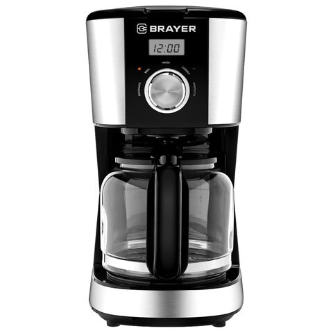 Кофеварка капельная BRAYER BR1122, 900 Вт, объем 1,5 л, черная 456597