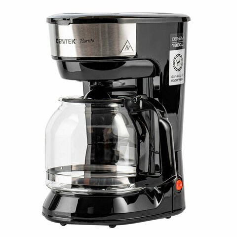 Кофеварка капельная CENTEK CT-1147, 900 Вт, объем 1,8 л, поддержание температуры, черный 457579