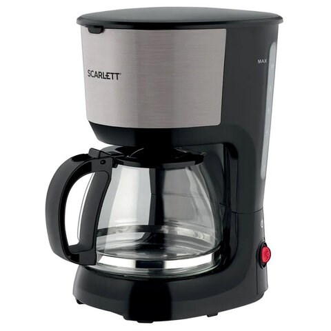 Кофеварка капельная SCARLETT SC-CM33011, 750 Вт, объем 1,25 л, подогрев, пластик, черный 457197