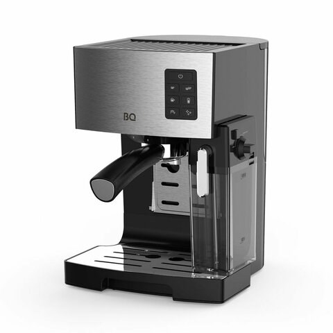 Кофеварка рожковая BQ (БИ-КЬЮ) CM9002, 1450 Вт, объем 1,4 л, 19 бар, автоматический капучинатор, стальная, 86195028 457494