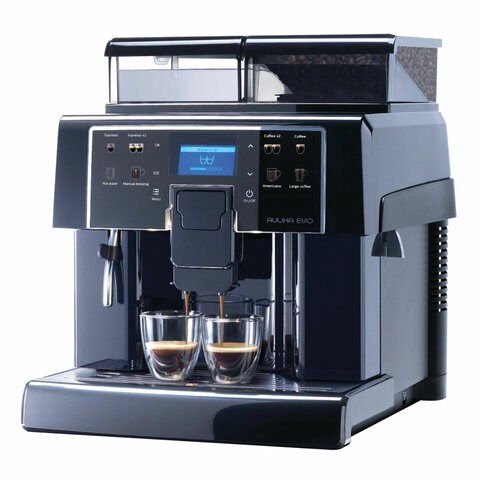 Кофемашина SAECO AULIKA EVO BLACK, 1400 Вт, объем 2,5 л, для зерен 500 г, без капучинатора, черная, 10000045 456808
