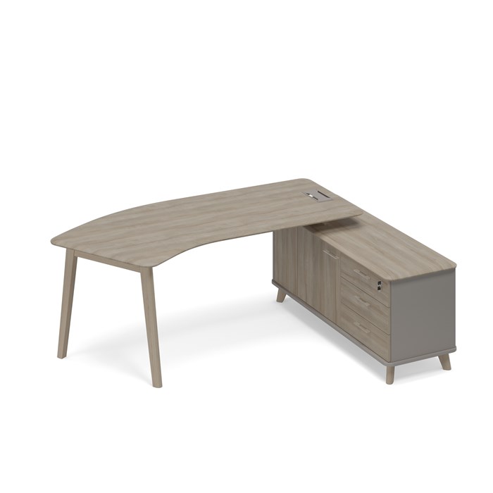 Стол эргономичный правый с тумбой (тип 5) WOOD 209286