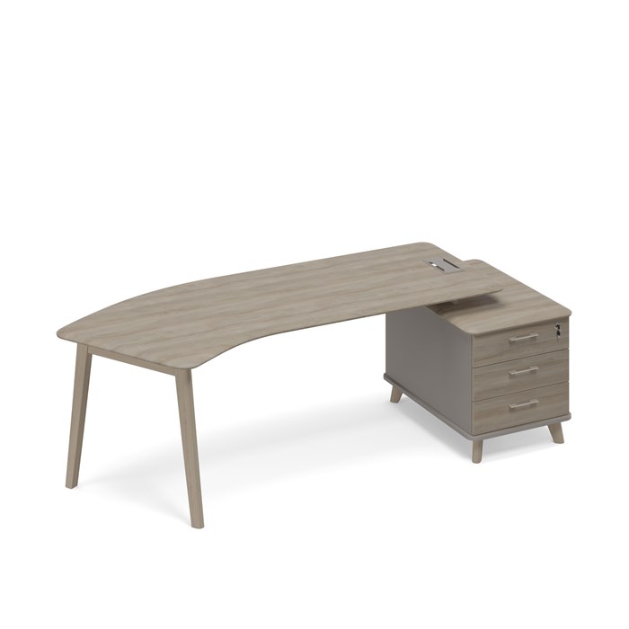 Стол эргономичный на тумбе малой (тип 5) WOOD правый 209292
