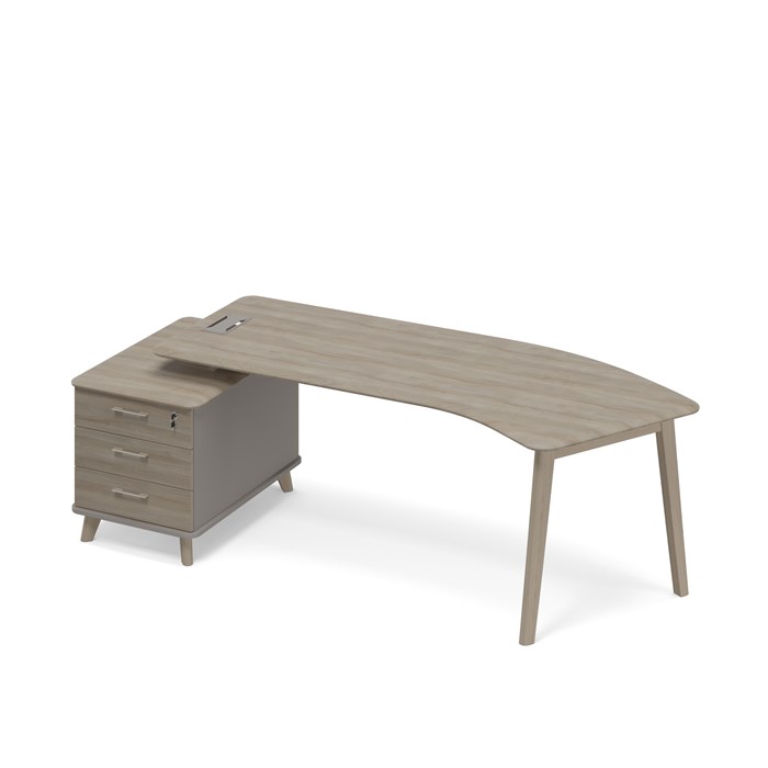 Стол эргономичный левый с малой тумбой (тип 5) WOOD 209291