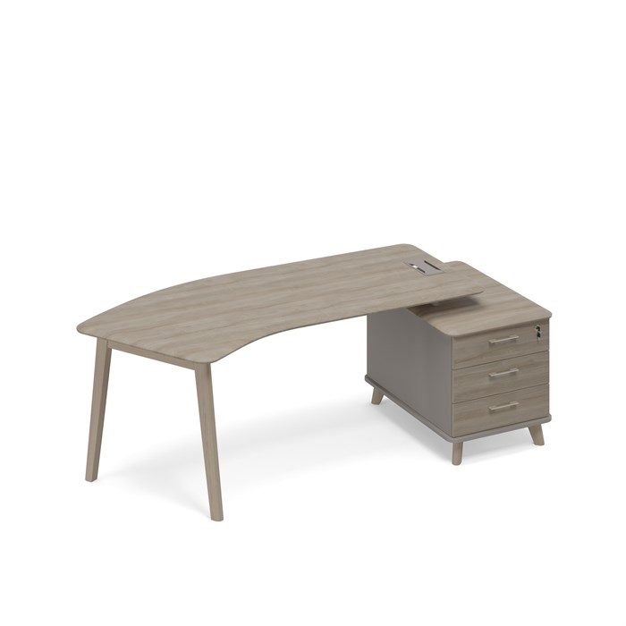 Стол руководителя правый тумба малая (тип 5) WOOD эргономичный 209290