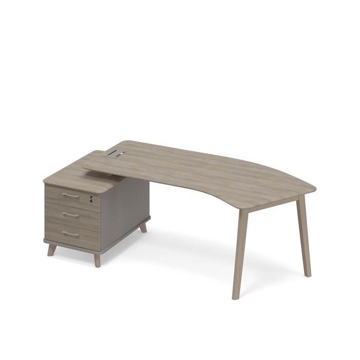Стол эргономичный на тумбе малой левый (тип 5) WOOD 209289