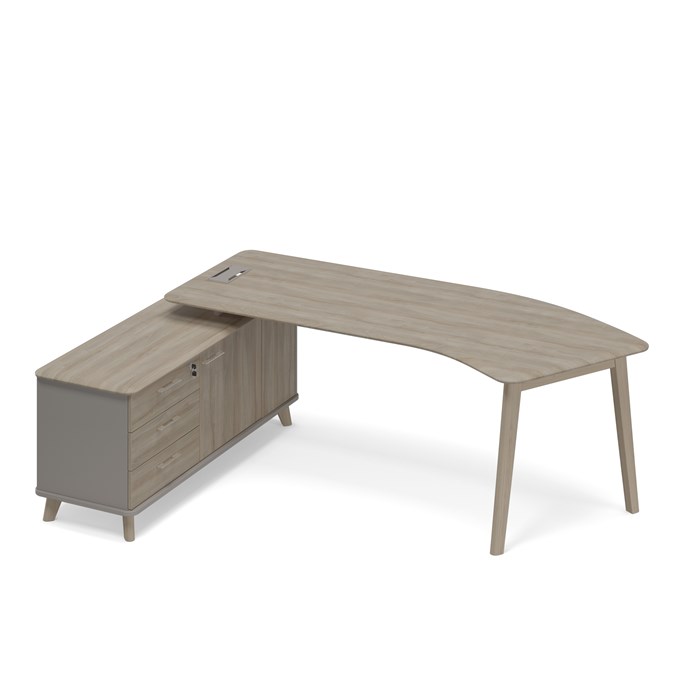 Стол на тумбе левый (тип 5) WOOD эргономичный 209287