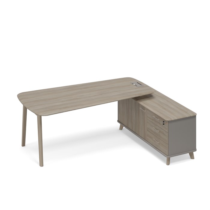 Стол на опорной тумбе правый (тип 3) WOOD 209278