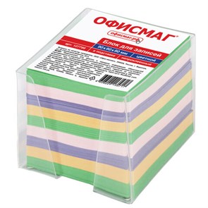 {{photo.Alt || photo.Description || 'Блок для записей ОФИСМАГ в подставке прозрачной, куб 9х9х9 см, цветной, 127799'}}