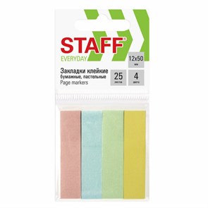 {{photo.Alt || photo.Description || 'Закладки клейкие пастельные STAFF бумажные, 50х12 мм, 100 штук (4 цвета х 25 листов), европодвес, 127147'}}
