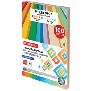{{photo.Alt || photo.Description || 'Бумага цветная 10 цветов BRAUBERG MULTICOLOR А4, 80 г/м2, 100 л., (10 цветов x 10 листов), 115350'}}