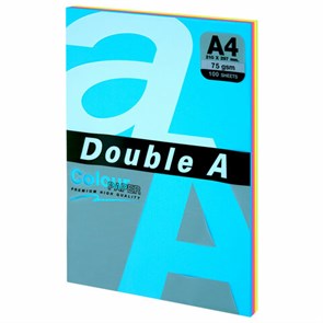 {{photo.Alt || photo.Description || 'Бумага цветная DOUBLE A, А4, 75 г/м2, 100 л., 5 цветов x 20 л., микс неон'}}