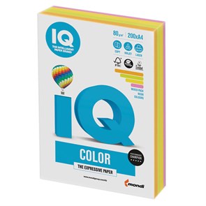 {{photo.Alt || photo.Description || 'Бумага цветная IQ color, А4, 80 г/м2, 200 л., (4 цвета x 50 листов), микс неон, RB04'}}
