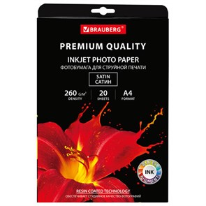 {{photo.Alt || photo.Description || 'Фотобумага PREMIUM сатин, А4, 260 г/м2, односторонняя, 20 листов, BRAUBERG, 364005'}}