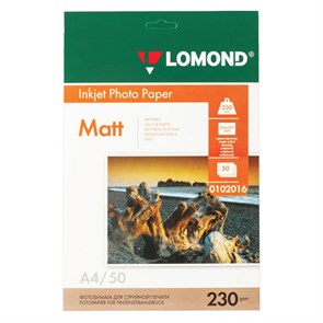 {{photo.Alt || photo.Description || 'Фотобумага матовая, А4, 230 г/м2, односторонняя, 50 листов, LOMOND, 0102016'}}