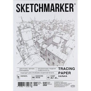 {{photo.Alt || photo.Description || 'Калька А3 для печати и творчества, 90 г/м2, 250 листов, SKETCHMARKER, R17310, 116414'}}