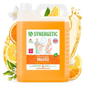 {{photo.Alt || photo.Description || 'Мыло жидкое 5 л SYNERGETIC "Фруктовый микс", гипоаллергенное, биоразлагаемое, 105502'}}