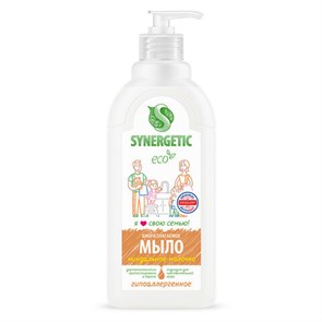 {{photo.Alt || photo.Description || 'Мыло жидкое 500 мл SYNERGETIC "Миндальное молочко", гипоаллергенное, биоразлагаемое, дозатор, 105058'}}