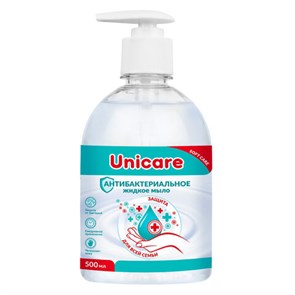 Мыло жидкое антибактериальное 500 мл UNICARE, дозатор, UC501005 608152