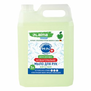 {{photo.Alt || photo.Description || 'Мыло жидкое антибактериальное биоразлагаемое 5 л, LAIMA EXPERT "Мелисса и ромашка", 607764'}}